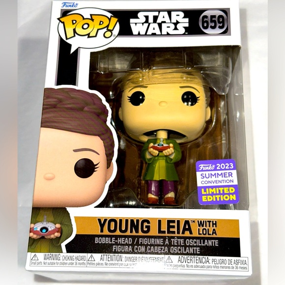 Funko Pop! Vinyl Young Leia With Lola #659 Star Wars - Comic-Con Limited Edition - Picture 1 of 3